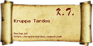 Kruppa Tardos névjegykártya